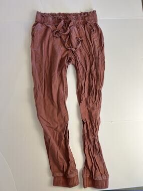 SO Pants Women M High Rise Jogger Dusty Rose CozyCore Boho Lounge Earth Tone